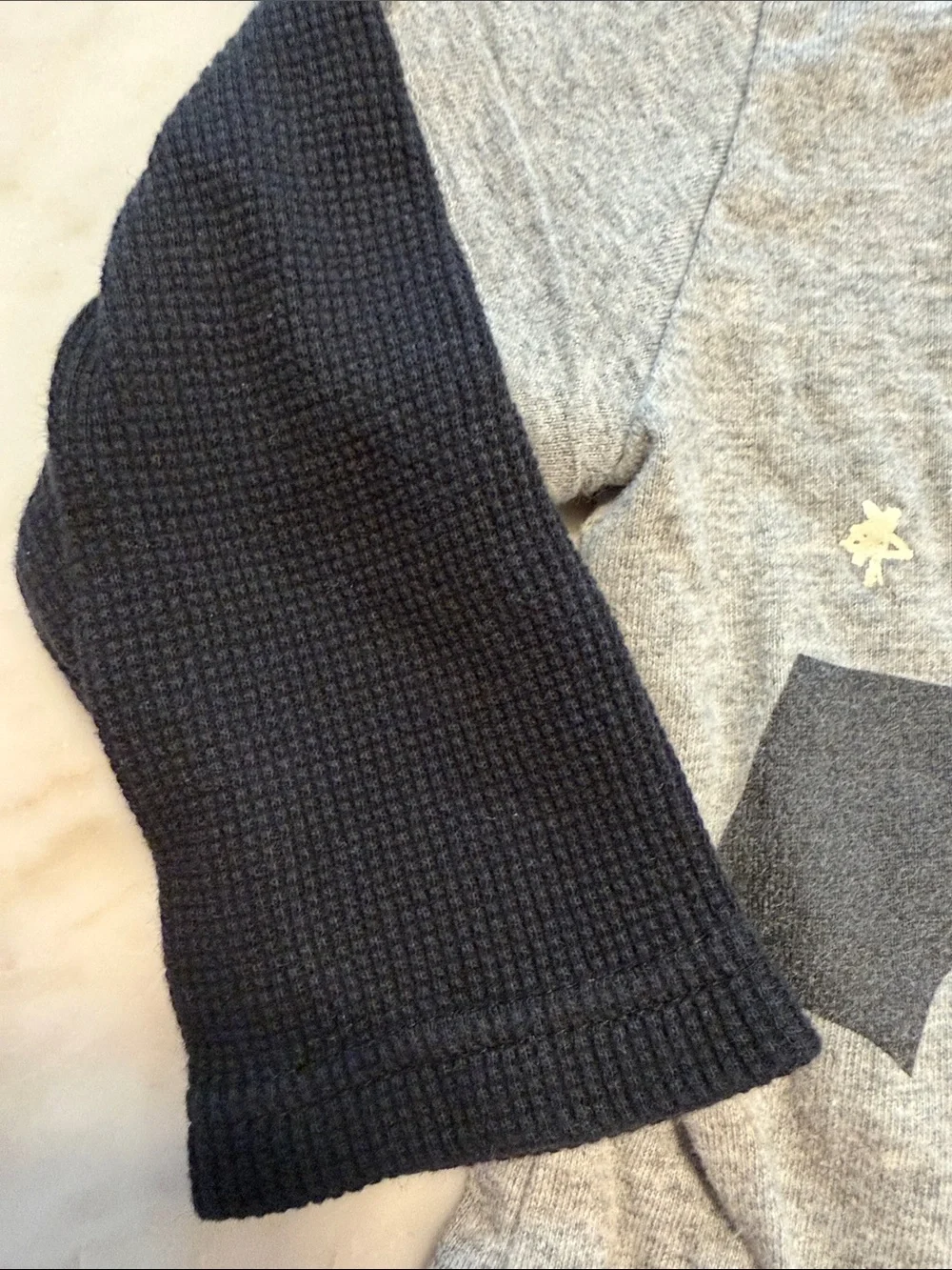 GAP Halloween Grey One-Piece with Black Sleeves & Bat Moon Graphic